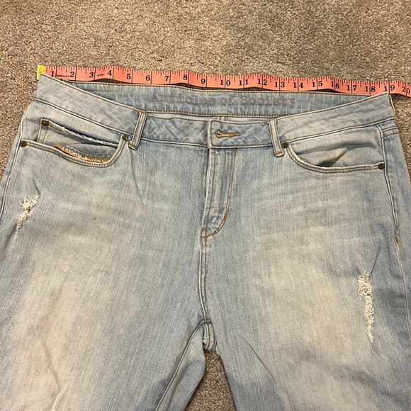 Articles of Society High Rise Light Wash Distressed Cropped Boyfriend Jeans - Picture 11 of 13